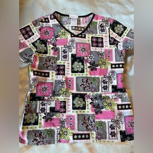 Scrubstar Multicolor Floral Scrub Top